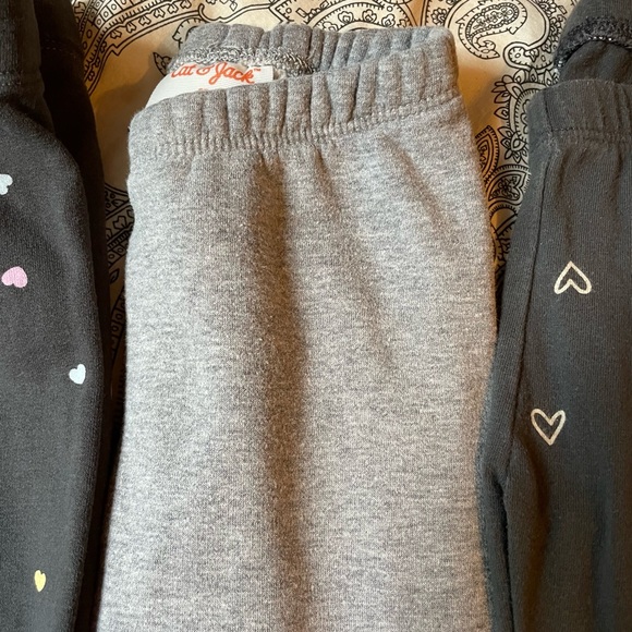 3/$12 Kids Leggings Set - Black, Gray, Multicolor Hearts - Picture 3 of 7